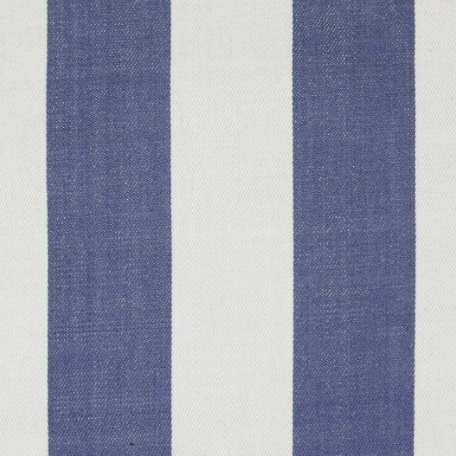 No Chintz Awning Stripe Fabric colour Denim